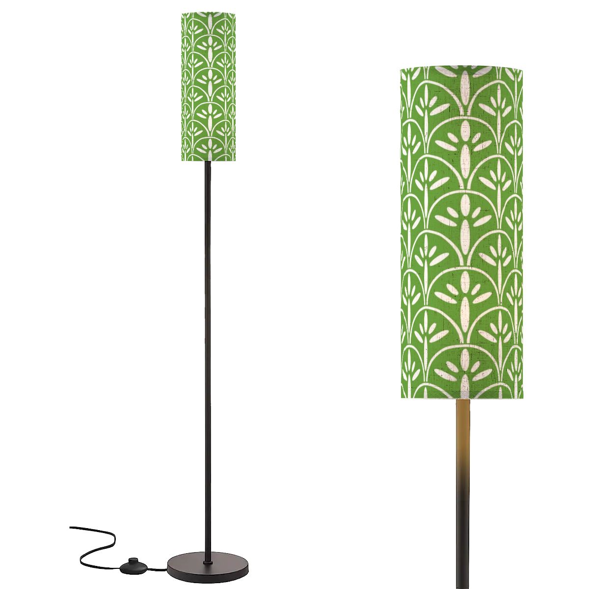 Art Deco Colorful Abstract Floor Lamp |  Green Grass And White Mid Century Modern Lighting - Mid Century Modern Gal