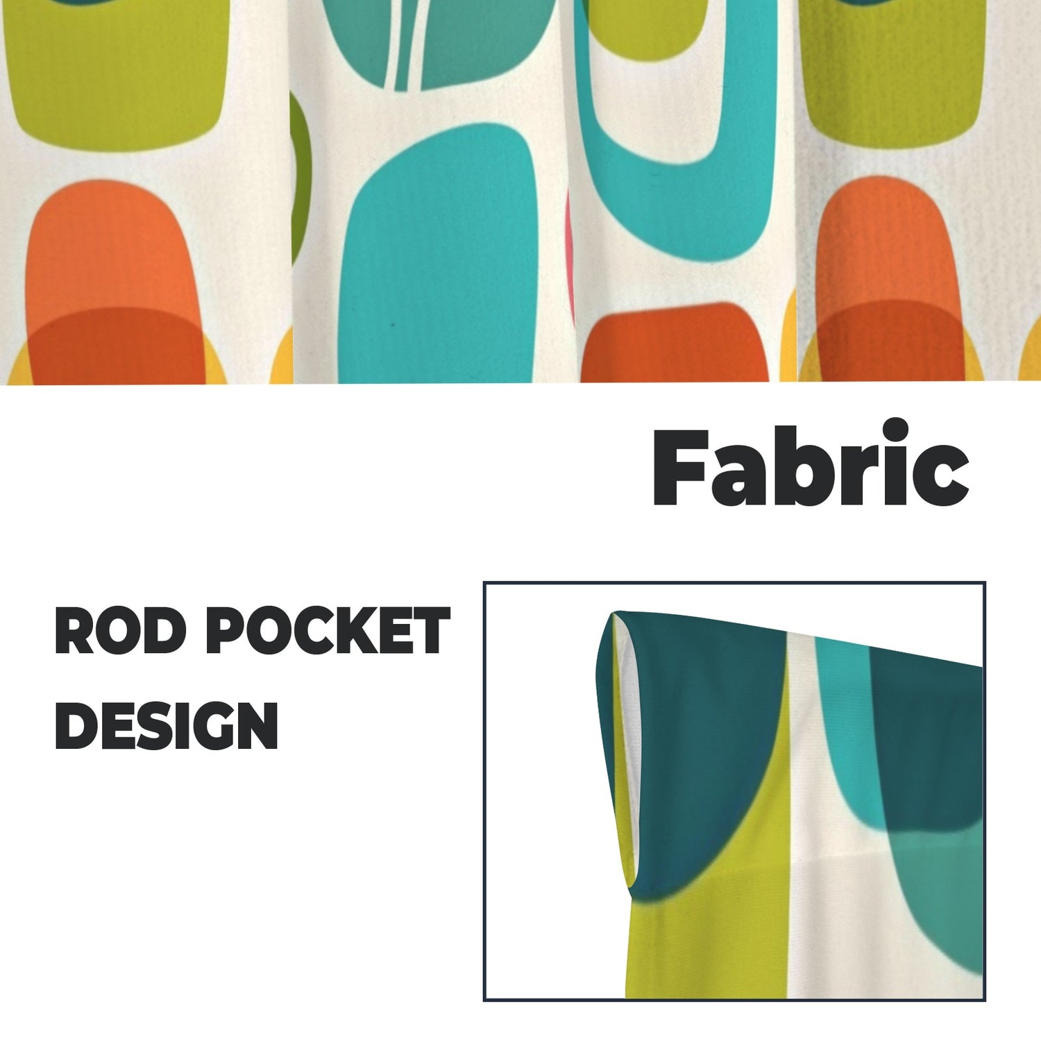 Mid Century Modern Amoeba Cafe Window Curtains - Mid Century Modern Gal