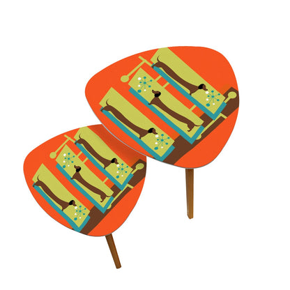 Mid Century Modern Nesting Tables, Retro Dachsund Doxie Dog Lover Decor - Mid Century Modern Gal