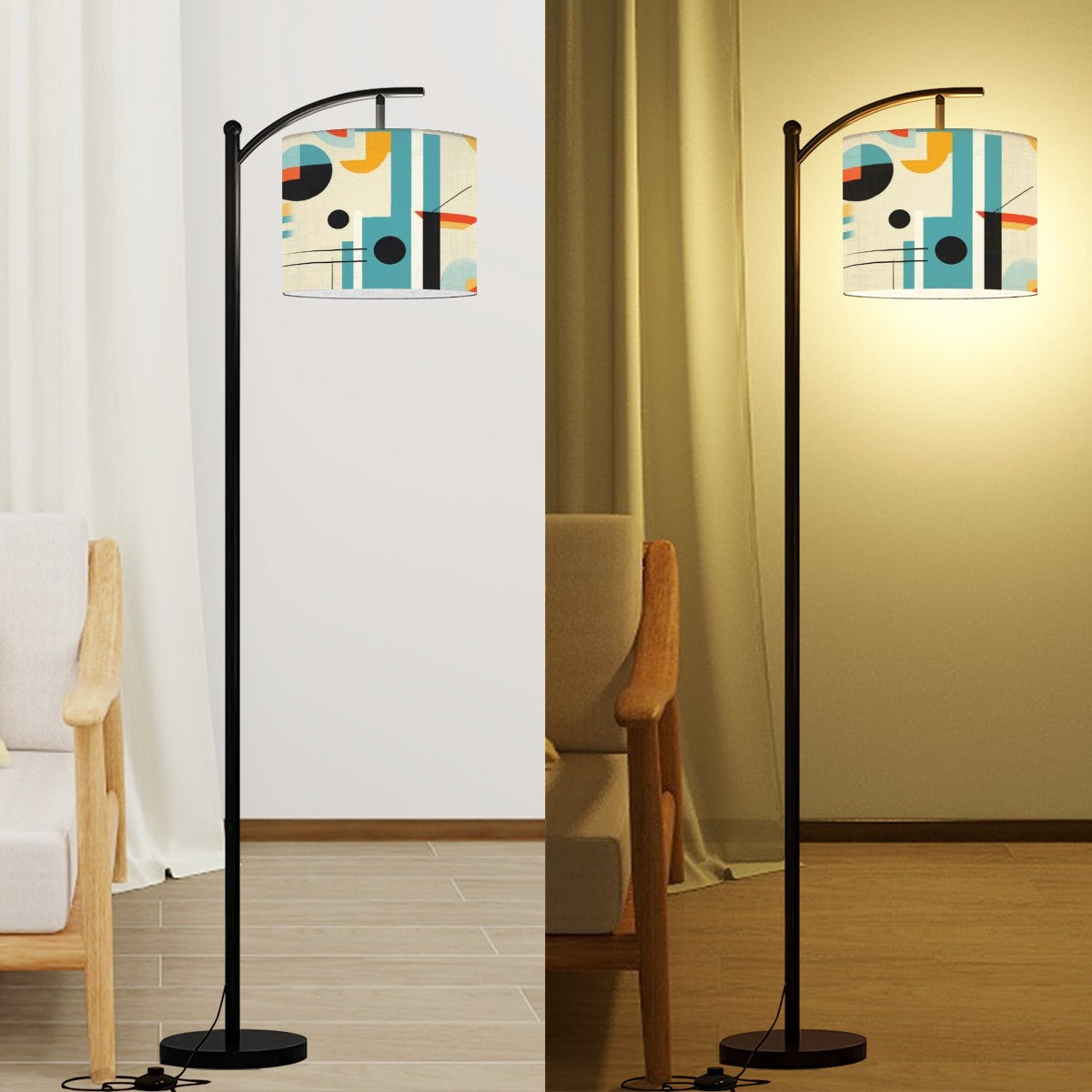 Mid Century Modern Geometric Bauhaus Designed Arc Floor Lamp - Mid Century Modern Gal