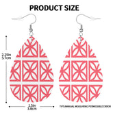 Breeze Block Coral Designed Kitschy Mod Faux Leather Teardrop Earrings - Mid Century Modern Gal