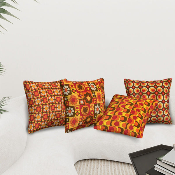 Mid Mod Retro 70s Groovy Designed Mod Pillow Covers ONLY