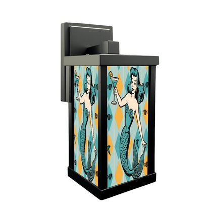 Mid Mod 50s Mermaid Cocktail Hour Kitschy Entry, Pool Patio Wall Light - Mid Century Modern Gal