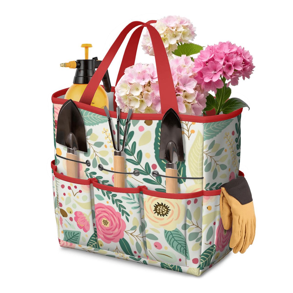 Floral Pink Mid Century Modern Garden Tool Bag - Mid Century Modern Gal