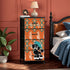 Atomic Orange Starburst Diamonds, Teal Mid Century Modern Kitschy Mod Poodle 4-Drawer Dresser - Mid Century Modern Gal