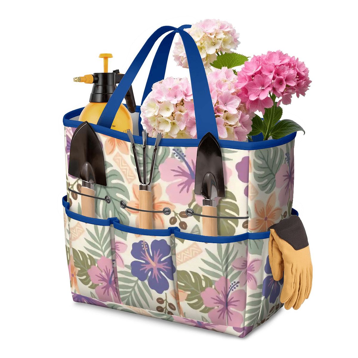 Retro Tropical Tiki Summer, Hawaiian Hibiscus Purple Garden Tool Bag - Mid Century Modern Gal