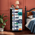 Scandinavian Blue Orange White Teal Modern Danish Floral 4-Drawer Dresser - Mid Century Modern Gal
