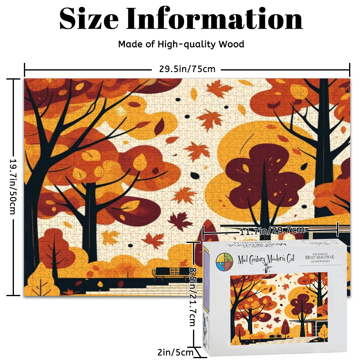 Mid Century Modern Scandinavian Designed Harvest Wooden Jigsaw Puzzle - Mid Century Modern Gal