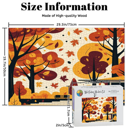 Mid Century Modern Scandinavian Designed Harvest Wooden Jigsaw Puzzle - Mid Century Modern Gal
