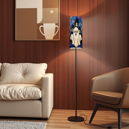 Halloween Stained Glass Style Ghost Haunted House Slim Floor Lamp SHADE ONLY - For Slim Floor Lamps Only
