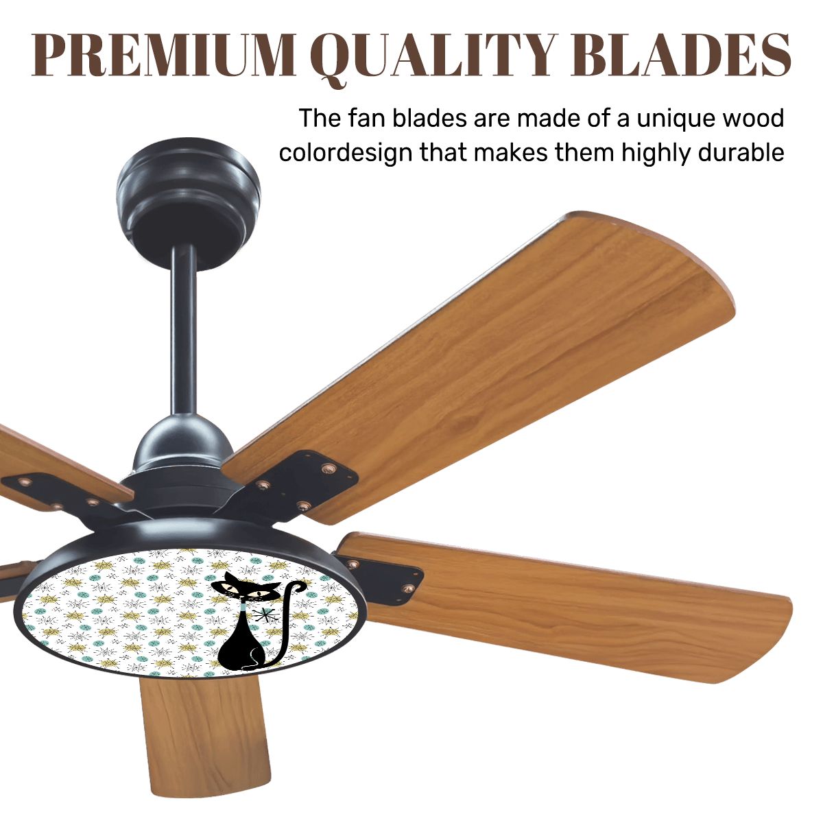 Mid Century Modern Franciscan Starburst Atomic Cat, Kitschy MOD Ceiling Fan With Light - Mid Century Modern Gal