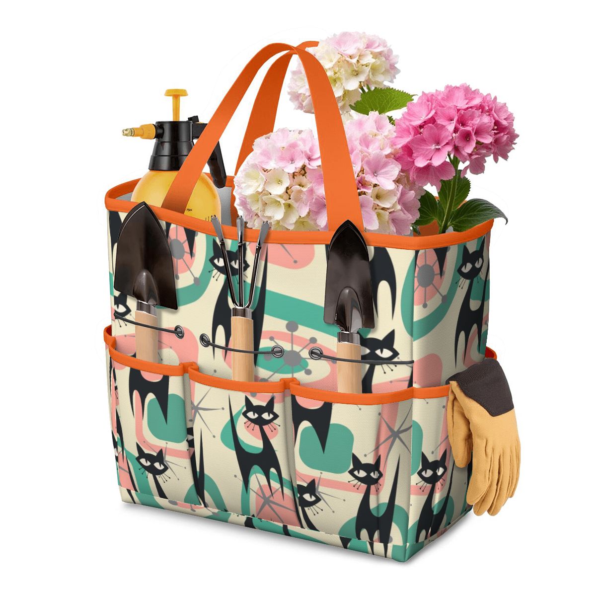 Atomic Cat Mid Century Modern Starburst Retro Kitsch Garden Tool Bag - Mid Century Modern Gal