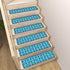 Art Deco Stair Tread Carpets | Blue And White Mid Century Modern Style Non Slip Carpet for Stairs Treads - Mid Century Modern Gal