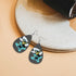 Atomic Cat Martini Cocktail Teardrop Vegan Leather Earrings - Mid Century Modern Gal