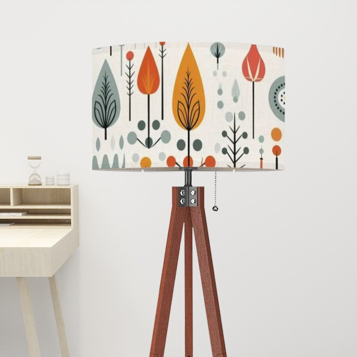 Scandinavian Flower, Mid Century Modern Tripod Floor Lamp