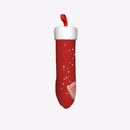 Mid Century Modern 50s Gal, Kitschy Holiday Red Plush Christmas Stocking - Mid Century Modern Gal