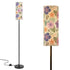 Retro Tropical Tiki Summer, Hawaiian Hibiscus Purple Slim Floor Lamp - Mid Century Modern Gal
