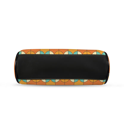 Mid Century Modern Orange Teal Kisslock Crossbody Purse - Mid Century Modern Gal