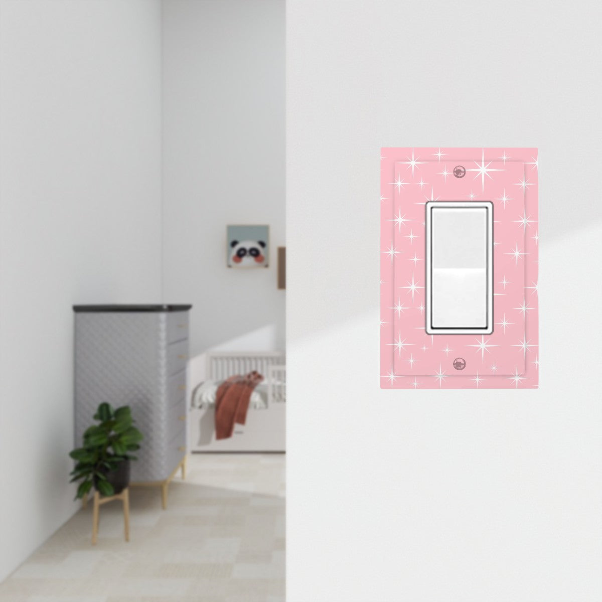 Mid Century Modern Pink Starburst  Modern Switch Cover 1-Gang 1 Decorator - Mid Century Modern Gal