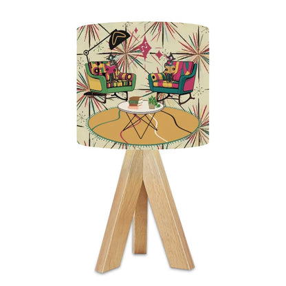 Mid Century Modern Reading Lamp, Kitschy Mod Atomic Cats, Retro Tripod Table Lamp - Mid Century Modern Gal
