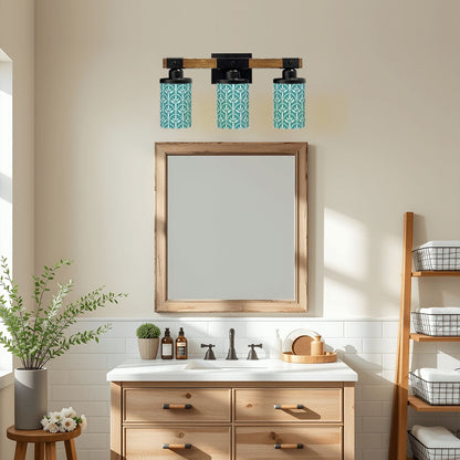 Art Deco Blue Modern Vanity Light Fixture - Mid Century Modern Gal