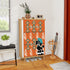 Atomic Orange Starburst Diamonds, Teal Mid Century Modern Kitschy Mod Poodle Shoe Storage Cabinet - Mid Century Modern Gal
