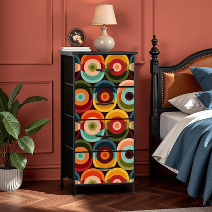 Retro Groovy Mod Space Orb Designed Mid Century Modern 4-Drawer Dresser - Mid Century Modern Gal