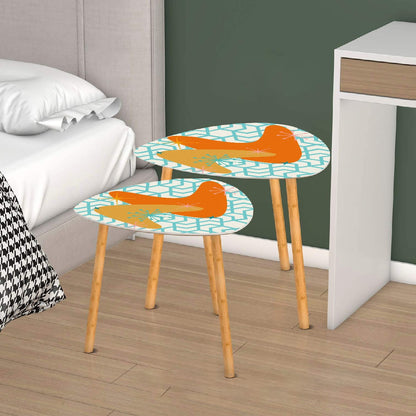 Atomic Boomerang Mid Century Modern Nesting Tables, Orange, Yellow, Teal MCM Furniture - Mid Century Modern Gal