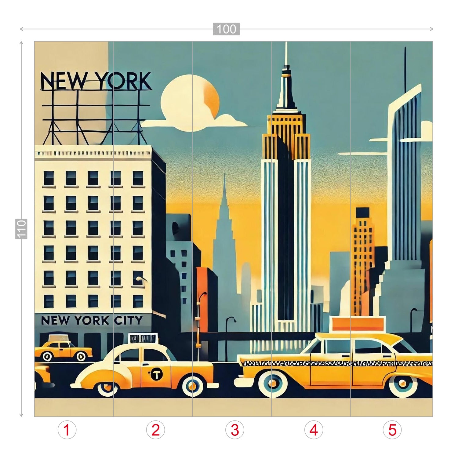 New York City Wallpaper, Peel And Stick Kitschy Fun Wall Murals