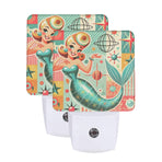 50s Mermaid Mid Century Modern Kitschy Mod LED Night Light Set of 2
