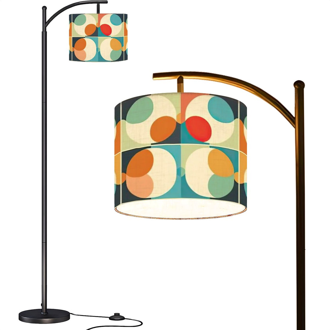 Mid Century Modern Geometric Space Orbs Funky Fun Arc Floor Lamp - Mid Century Modern Gal