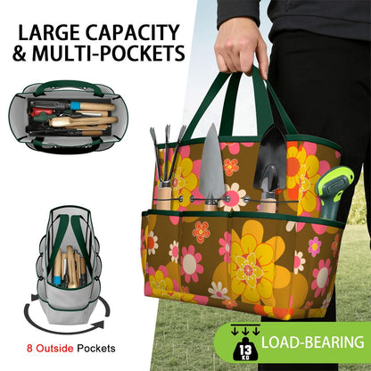 Retro 70s Groovy Flower Power Garden Tool Bag
