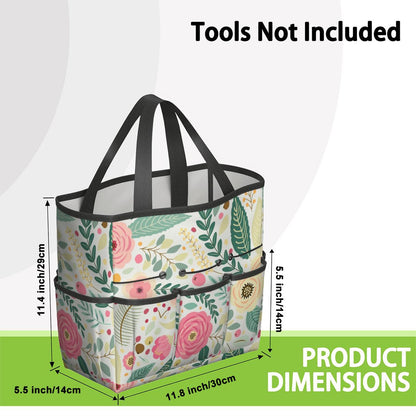 Floral Pink Mid Century Modern Garden Tool Bag - Mid Century Modern Gal