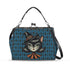 Vintage Halloween Black Cat Sexy Sexton Mid Century Modern Blue Kisslock Crossbody Purse - Mid Century Modern Gal
