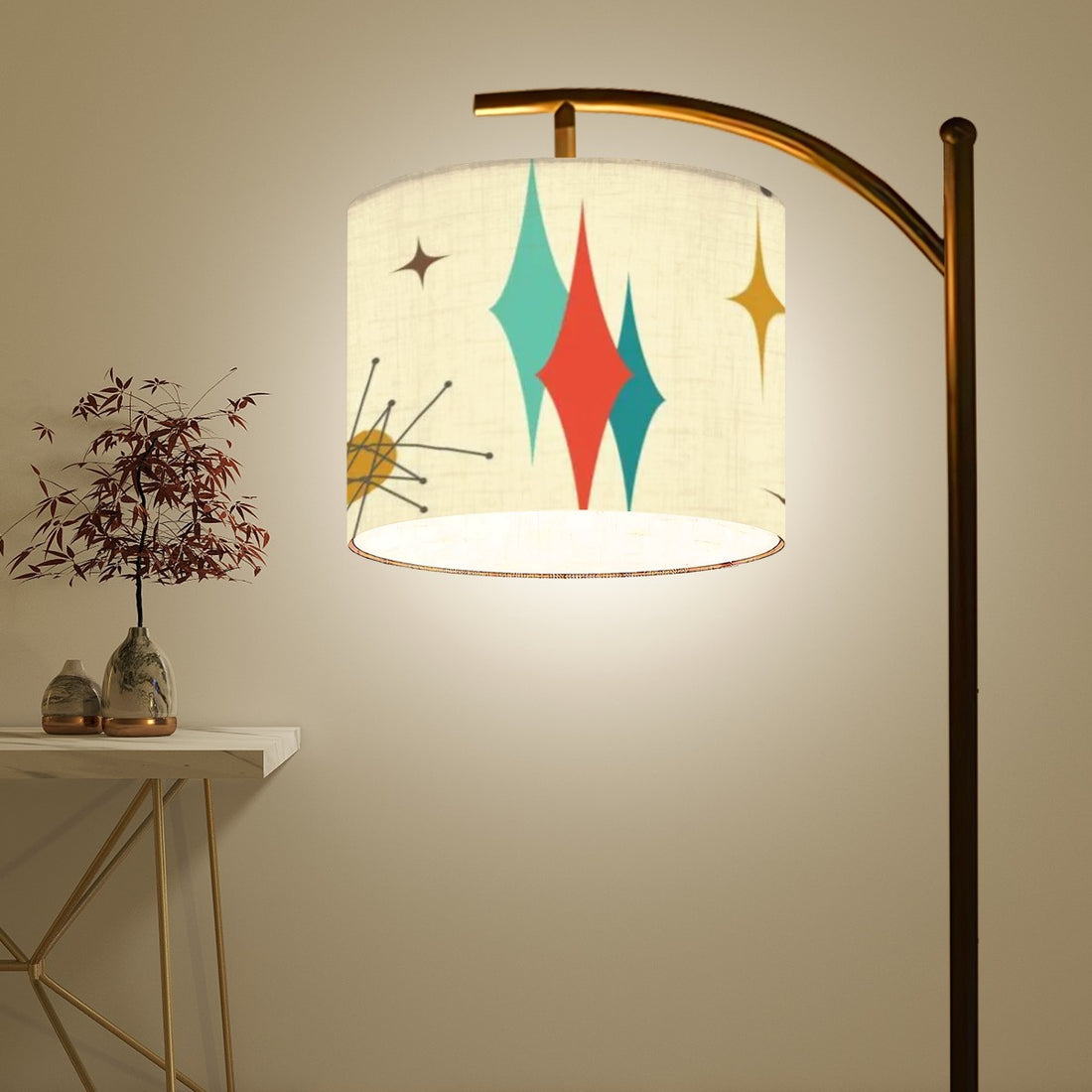 Mid Century Modern Franciscan Starburst Arc Floor Lamp