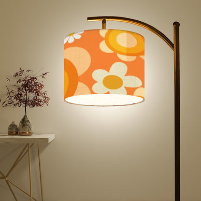 Retro Flower Power Orange, Yellow Mod Mid Century Modern Arc Floor Lamp - Mid Century Modern Gal