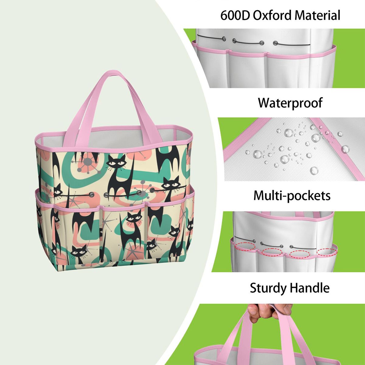 Atomic Cat Mid Century Modern Starburst Retro Kitsch Garden Tool Bag
