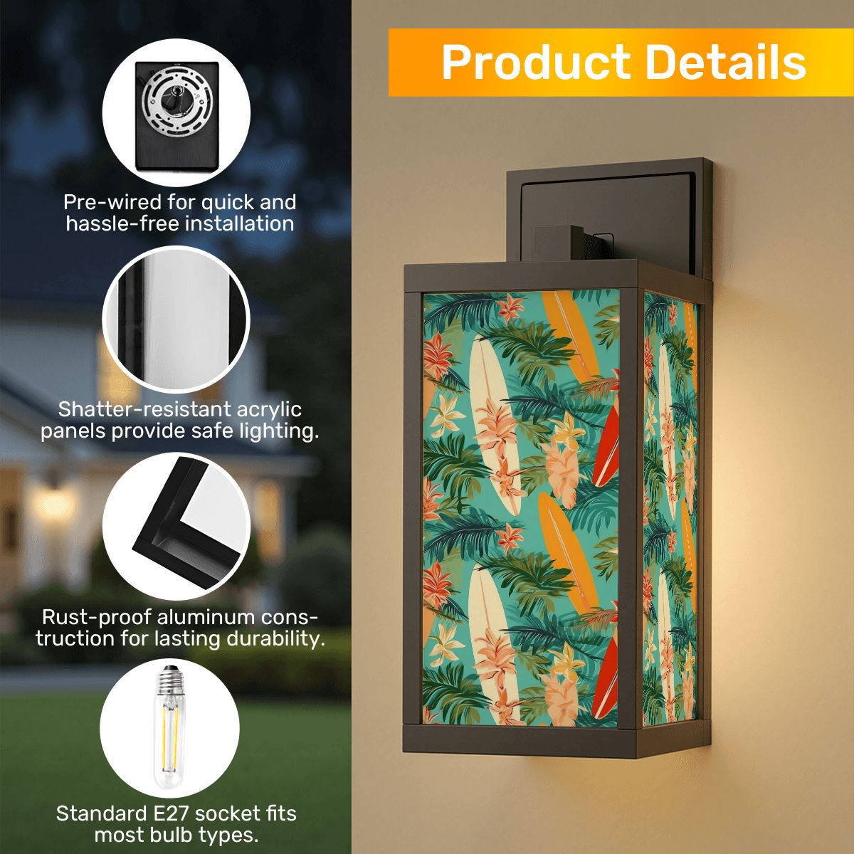 Mid Century Modern Polynesian Tiki Style Mod Retro Patio Wall Light - Mid Century Modern Gal