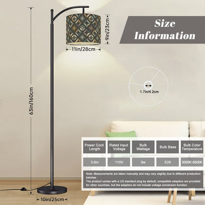 Mid Century Modern Elegant Gray Geometric Starburst Arc Floor Lamp