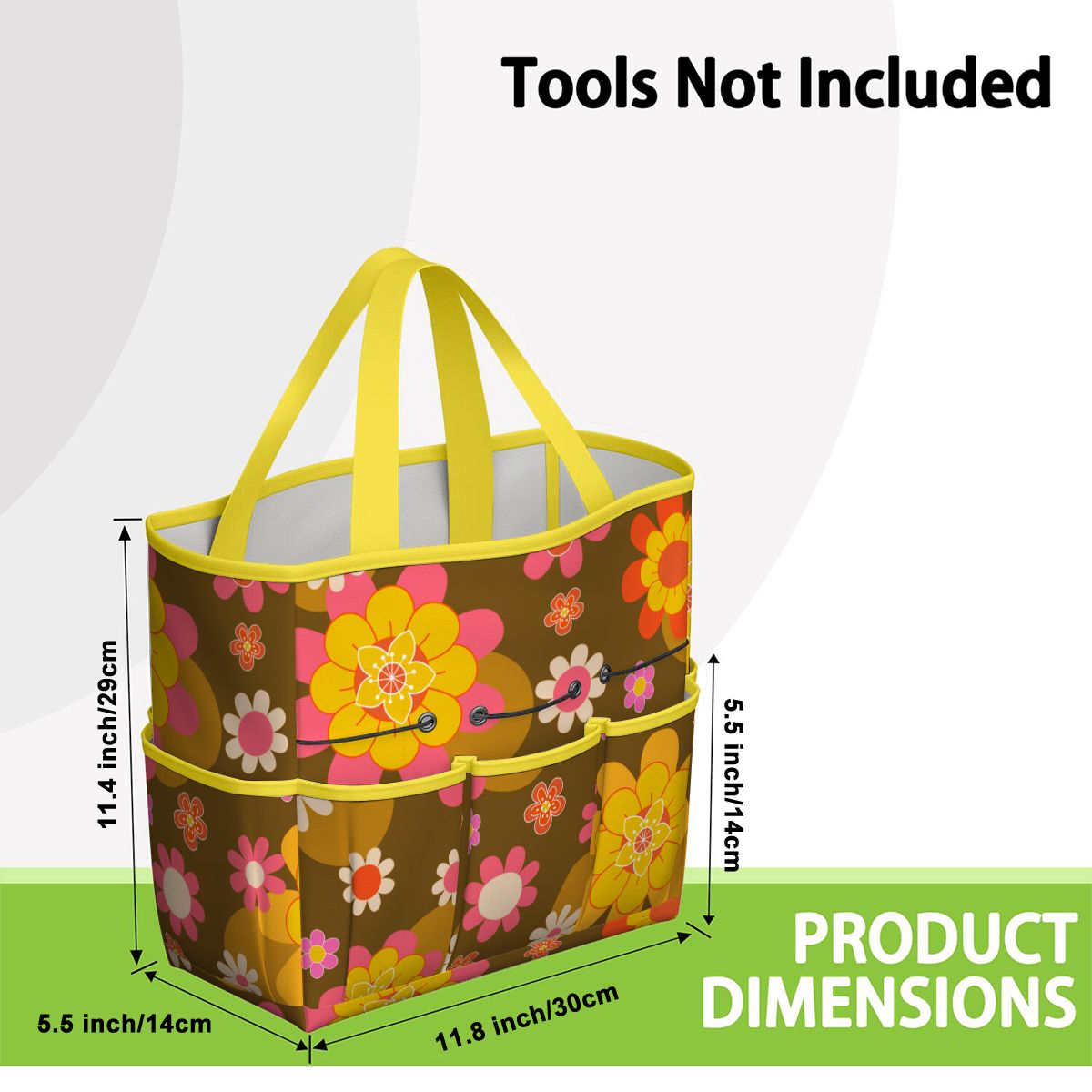 Retro 70s Groovy Flower Power Garden Tool Bag