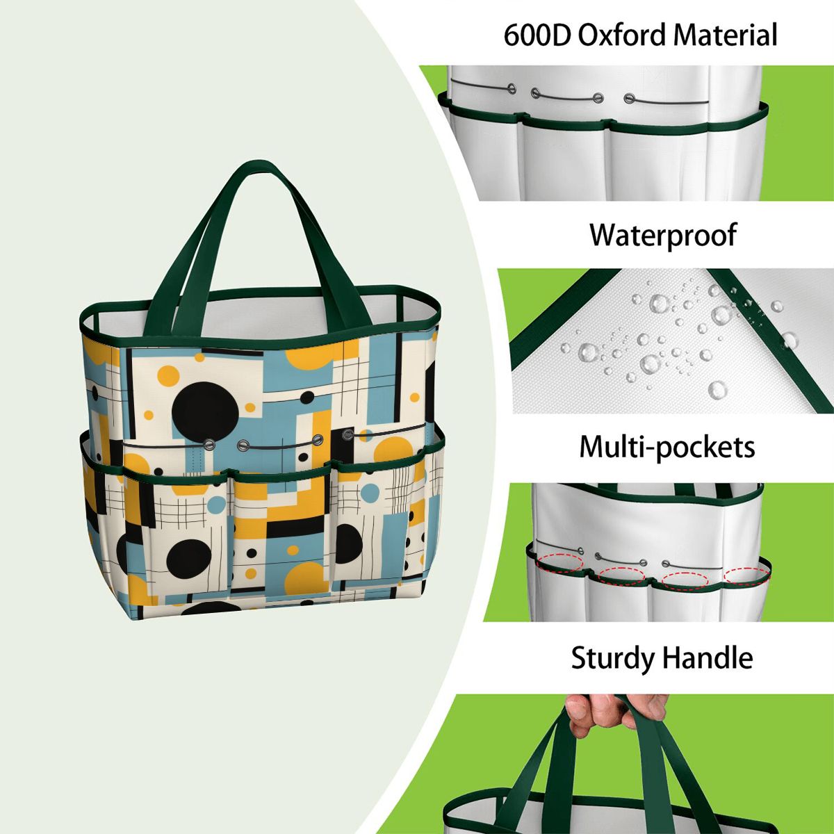 Bauhaus Mid Century Modern Geometric Blue Yellow Garden Tool Bag