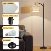 Mid Mod Scandinavian Modern Danish Floral Retro Arc Floor Lamp - Mid Century Modern Gal