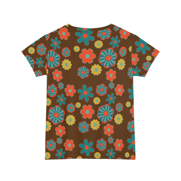 Flower Power, Atomic Cat, Hipster Vibes, Women's Short Sleeve Shirt