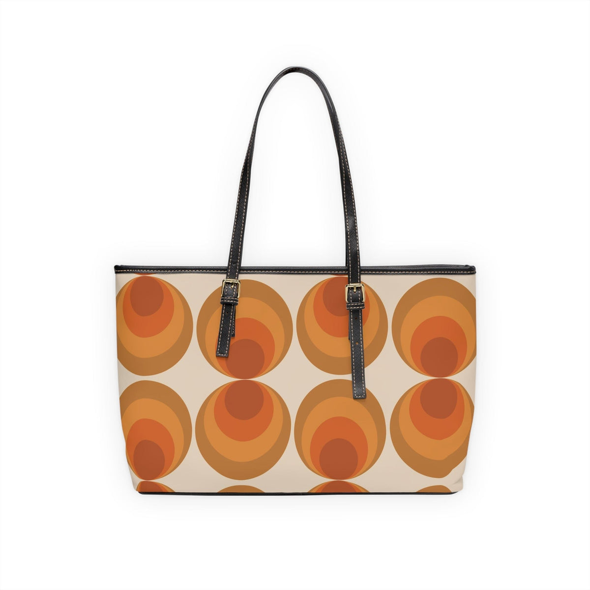 Groovy 70's Retro Orbs With Atomic Kitty Cat, Kitschy Fun Shoulder Bag Bags