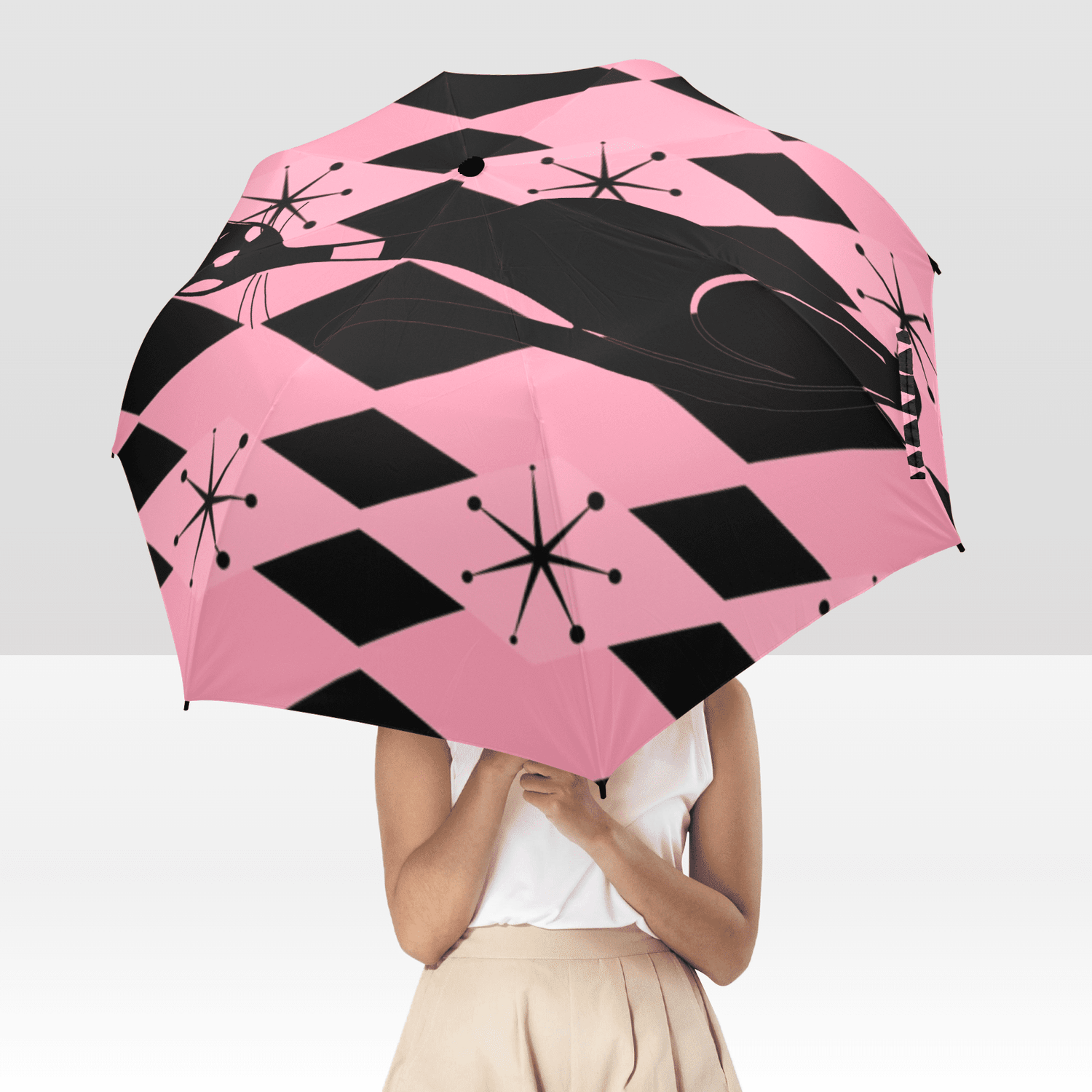 Groovy Mid Mod Vibes Retro Umbrella Rain or Sun