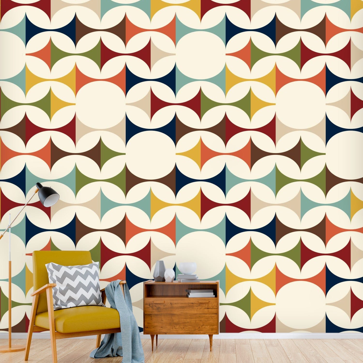 Scandinavian Designs, Retro Diamonds, Modern Danish, Wallpaper, Peel And Stick Wall Murals Wallpaper H110 x W120