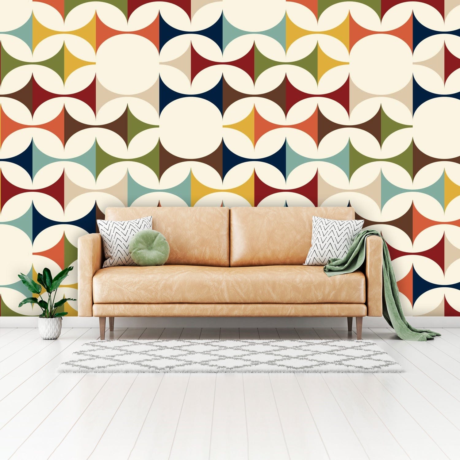 Scandinavian Designs, Retro Diamonds, Modern Danish, Wallpaper, Peel And Stick Wall Murals Wallpaper H110 x W160