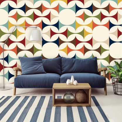 Scandinavian Designs, Retro Diamonds, Modern Danish, Wallpaper, Peel And Stick Wall Murals Wallpaper H96 x W140