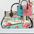 Palm Springs California Purse, Handbag, Shoulder Bag Mod Kitschy 50s Flamingo Bag - Mid Century Modern Gal