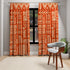 Retro Tiki Home Decor, Dark Orange, Beige, Abstract Art Design, Mid Mod Custom Window Curtains (1 Piece) - Mid Century Modern Gal